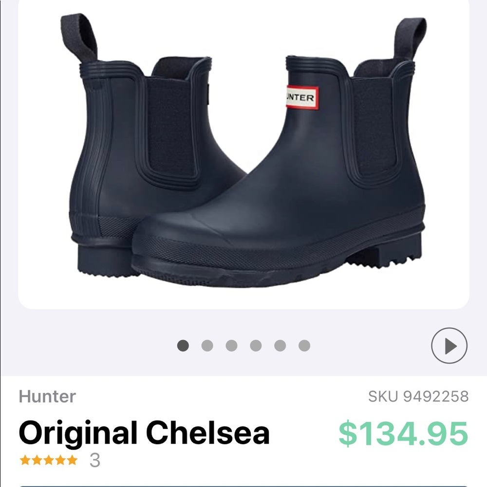 Hunter Original Chelsea Navy Boots - LIKE NEW!